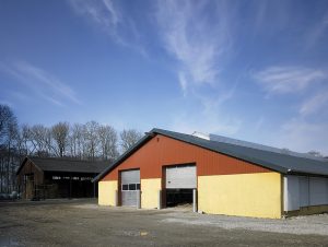 Hofman agriculture gray industrial door with windows