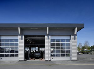 Car service garage industrial glass panorama door