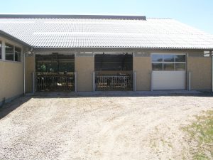 Agriculture gray industrial overhead door with windows