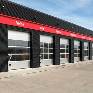 Car dealer multiple industrial garage doors