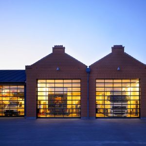 Glass industrial sectional door